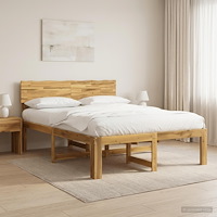 vidaXL Dubbel sängram med huvudgavel ROSTOCK Vit 150 x 200 cm