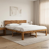 vidaXL Dubbel sängram med huvudgavel ROSTOCK Naturlig 180 x 200 cm