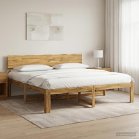 vidaXL Dubbel sängram med huvudgavel ROSTOCK Vit 200 x 200 cm