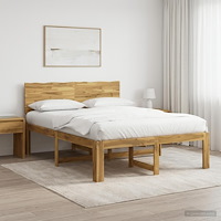 vidaXL Dubbel sängram med huvudgavel ROSTOCK Vit 135 x 190 cm