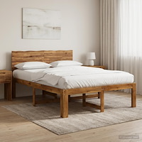vidaXL Dubbel sängram med huvudgavel ROSTOCK Naturlig 140 x 190 cm