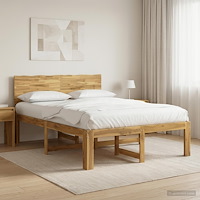 vidaXL Dubbel sängram med huvudgavel ROSTOCK Vit 140 x 190 cm