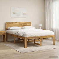 vidaXL Dubbel sängram med huvudgavel ROSTOCK Vit 150 x 200 cm