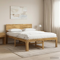 vidaXL Dubbel sängram med huvudgavel ROSTOCK Vit 160 x 200 cm