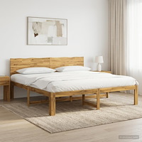 vidaXL Dubbel sängram med huvudgavel ROSTOCK Vit 180 x 200 cm