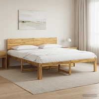 vidaXL Dubbel sängram med huvudgavel ROSTOCK Vit 200 x 200 cm