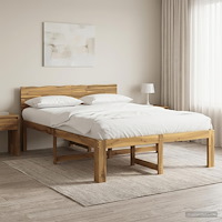 vidaXL Dubbel sängram med huvudgavel ROSTOCK Vit 160 x 200 cm
