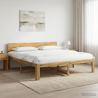 vidaXL Dubbel sängram med huvudgavel ROSTOCK Vit 200 x 200 cm
