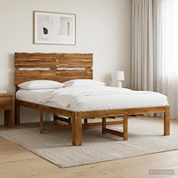 vidaXL Dubbel sängram med huvudgavel ROSTOCK Naturlig 120 x 190 cm