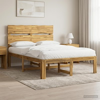 vidaXL Dubbel sängram med huvudgavel ROSTOCK Vit 135 x 190 cm
