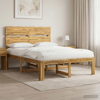 vidaXL Dubbel sängram med huvudgavel ROSTOCK Vit 150 x 200 cm