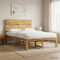 vidaXL Dubbel sängram med huvudgavel ROSTOCK Vit 160 x 200 cm
