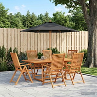 vidaXL Uteplatsmatbord med parasoll 8 st 6-sits Antracit och Natur