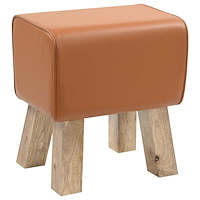 vidaXL bänk 40 x 30 x 45 cm Äkta läder Brun