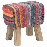 vidaXL bänk 40 x 30 x 45 cm Äkta läder Flerfärgsdesign