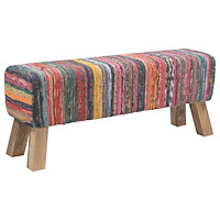 vidaXL bänk 110 x 30 x 45 cm Äkta läder Flerfärgsdesign