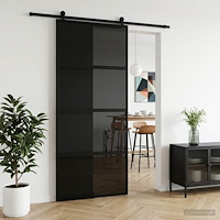 vidaXL Skjutdörr 90 x 205 cm Härdat Glas och Aluminium
