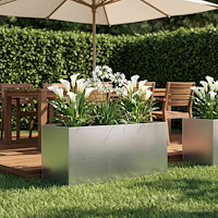 vidaXL Trädgårdsplanterare Silver 100 x 40 x 40 cm Rostfritt stål
