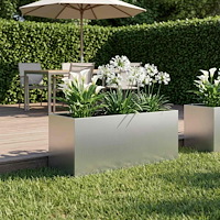 vidaXL Trädgårdsplanterare Silver 100 x 40 x 40 cm Galvaniserat stål
