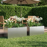 vidaXL Trädgårdsplanterare 2 st Silver 100 x 40 x 40 cm