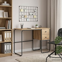 vidaXL Skrivbord med förvaring Artisan-ek 100 x 50 x 75 cm