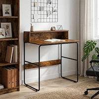 vidaXL Skrivbord med förvaring Rökt ek 80 x 50 x 91 cm