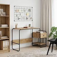 vidaXL Skrivbord med förvaring Artisan-ek 131.5 x 50 x 75.5 cm