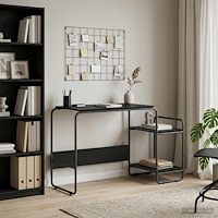 vidaXL Skrivbord med förvaring Svart ek 131.5 x 50 x 75.5 cm