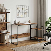 vidaXL Skrivbord med förvaring Gammalt trä 131.5 x 50 x 75.5 cm