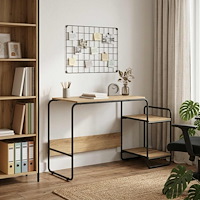 vidaXL Skrivbord med förvaring Artisan-ek 131.5 x 50 x 75.5 cm