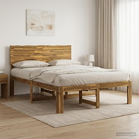 vidaXL Dubbel sängram med huvudgavel ROSTOCK Vit 120 x 190 cm