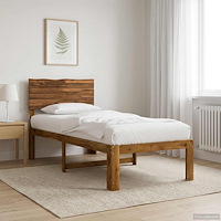 vidaXL Enkel Sängram med Huvudgavel ROSTOCK Naturlig 90 x 200 cm