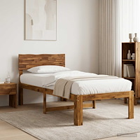 vidaXL Enkel Sängram med Huvudgavel ROSTOCK Naturlig 90 x 190 cm