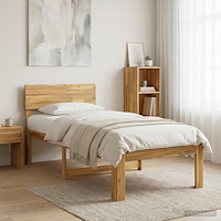 vidaXL Enkel Sängram med Huvudgavel ROSTOCK Vit 90 x 190 cm