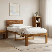 vidaXL Enkel Sängram med Huvudgavel ROSTOCK Naturlig 80 x 200 cm
