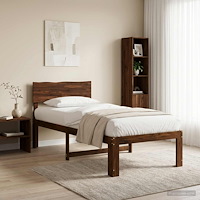 vidaXL Enkel Sängram med Huvudgavel ROSTOCK Mörkbrun 90 x 200 cm