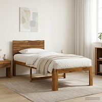 vidaXL Enkel Sängram med Huvudgavel ROSTOCK Naturlig 75 x 190 cm