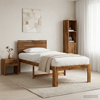 vidaXL Enkel Sängram med Huvudgavel ROSTOCK Naturlig 90 x 190 cm