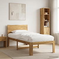 vidaXL Enkel Sängram med Huvudgavel ROSTOCK Vit 80 x 200 cm