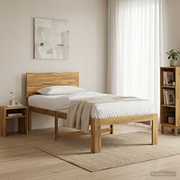 vidaXL Enkel Sängram med Huvudgavel ROSTOCK Vit 100 x 200 cm