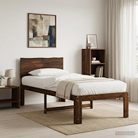 vidaXL Enkel Sängram med Huvudgavel ROSTOCK Mörkbrun 75 x 190 cm