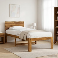 vidaXL Enkel Sängram med Huvudgavel ROSTOCK Naturlig 90 x 190 cm