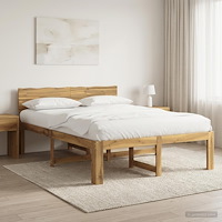 vidaXL Dubbel sängram med huvudgavel ROSTOCK Vit 135 x 190 cm