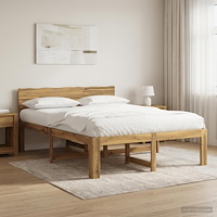 vidaXL Dubbel sängram med huvudgavel ROSTOCK Vit 140 x 190 cm