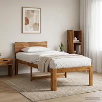vidaXL Enkel Sängram med Huvudgavel ROSTOCK Naturlig 80 x 200 cm