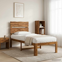 vidaXL Enkel Sängram med Huvudgavel ROSTOCK Naturlig 75 x 190 cm