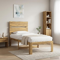 vidaXL Enkel Sängram med Huvudgavel ROSTOCK Vit 75 x 190 cm
