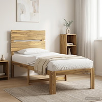 vidaXL Enkel Sängram med Huvudgavel ROSTOCK Vit 90 x 190 cm