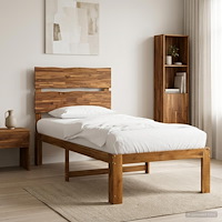 vidaXL Enkel Sängram med Huvudgavel ROSTOCK Naturlig 80 x 200 cm