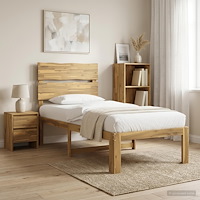 vidaXL Enkel Sängram med Huvudgavel ROSTOCK Vit 100 x 200 cm